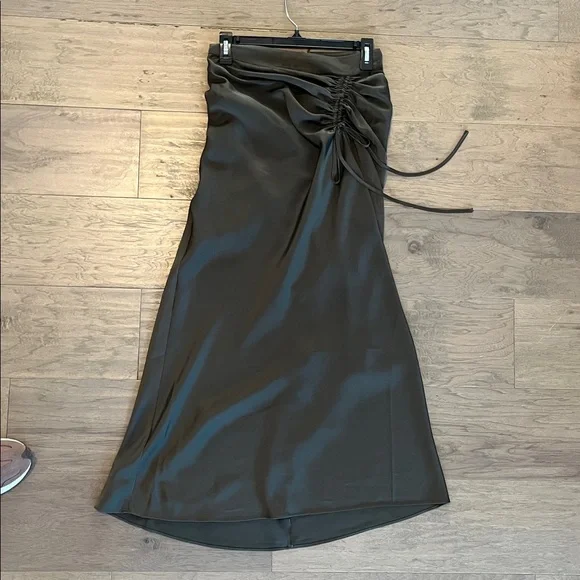 All Saints Alexia gathered dark green Maxi Skirt. Size 2 - Picture 2 of 6